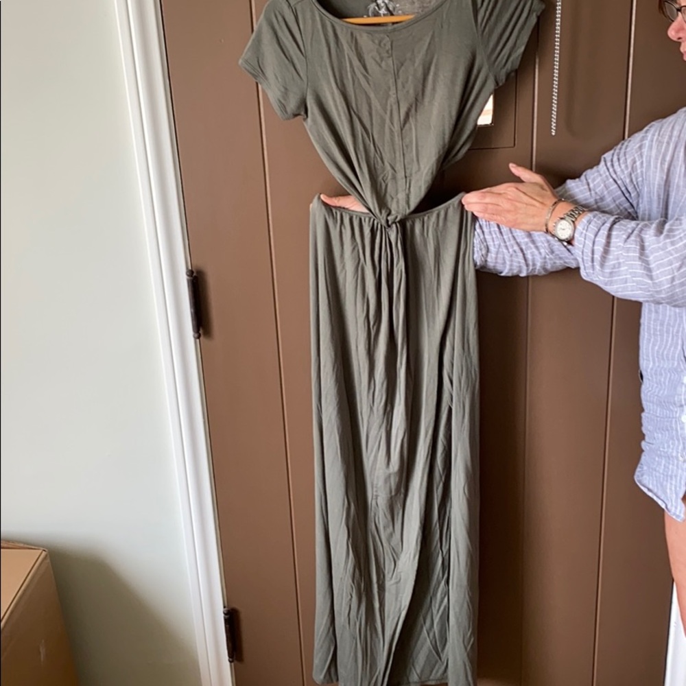 Planet Blue Blue Life green cutout maxi dress